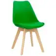 Sedia - color Verde - Estructura en madera, scocca en polipropileno, cuscino en ecopelle - Modelo 1193-PW72-V-03