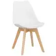 Sedia - color blanco - Estructura en madera, scocca en polipropileno, cuscino en ecopelle - Modelo 1193-PW72-W-01