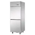 ARMARIO FRIGORÍFICO CONGELADOR DE ACERO INOXIDABLE AISI 304 - VENTILADO - Mod B206EBT - CAPACIDAD LT 600 - N. 2 PUERTAS - TEMPERATURA -18°/-22°C - Medidas cm L 71 x P 70 x h 203/210 - CE