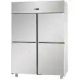 ARMARIO FRIGORÍFICO DE ACERO AISI 304 - VENTILADO - Mod B412ETN - CAPACIDAD LT 1200 - N. 4 PUERTAS - TEMPERATURA 0/+10°C - Medidas cmL 142 x P 70 x h 203/210 - CE