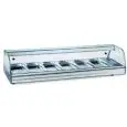 EXPOSITOR DE SOBREMESA VITRINA REFRIGERADA - SERIE TAPASGNSPLIT - Estructura de acero INOXIDABLE - CUBETAS GN1/3 - Temp. °C +3/+5 - Monofásico - ESTÁTICA - CRISTAL CURVO ABRIBLE - Iluminación - MOTOR REMOTO INCLUIDO