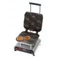 GOFRERA - MOD. 2351827EU - DE HIERRO FUNDIDO FIJA - FORMA: N. 6 WAFFLE SNACK ø cm 8x1,6 - Alimentación Monofásica 230v/50hz - Potencia W 2800 - Medidas cm L 32 x P 34 x h 27,5 - CE