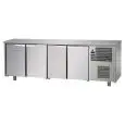 MESA REFRIGERADA DE ACERO INOX AISI 304 - Mod. UG04M60 - VENTILADAS - N. 4 PUERTAS - Temperatura 0°/+10°C - Medidas cm. L 236 x P 60 x h 85/92 - CE