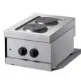 COCINA ELÉCTRICA DE SOBREMESA - Mod. N62Q - N. 2 PLANCHAS REDONDAS - Medidas cm A 40 x F 60 x H 27 - CE