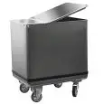Tolva Inox con carro Lt. 135 - Dim, Lungh. 39,5 - Prof. Cm 70 - H cm 72,5