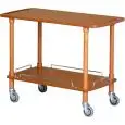 CARRO DE SERVICIO DE MADERA DE DOS PISOS - MOD. CLP2 - Estructura de madera maciza - Planos de contrachapado de abedul - Medidas cm A 110 x F 55 x h 82