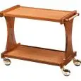 CARRO DE SERVICIO DE MADERA DE DOS PISOS - MOD. CL2001 - Estructura de madera contrachapada de abedul - Planos con laminado aglomerado - Medidas cmL 106 x F 55 x h 85