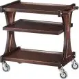 CARRO DE SERVICIO DE MADERA DE DOS PISOS - MOD. CL2151 - Estructura de madera contrachapada de abedul - Planos con laminado aglomerado - Medidas cmL 106 x F 55 x h 85