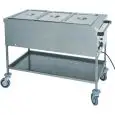 CARRO TÉRMICO CON RESISTENCIA EN SECO - MOD. CTS - Para Buffet - Estructura de acero inox - Termostato ajustable +30° +90°C - Alimentación V230 50/60 Hz