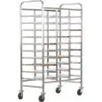 CARRO PORTA BANDEJA REFORZADO - MOD. CA147R - Estructura de acero inox - Guías de acero inox - Capacidad N. 30 bandejas GN 1/1 (cm 53x32,5) - Medidas cm A 110 x F 62 x h 175