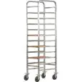 CARRO PORTA BANDEJA REFORZADO - MOD. CA145R - Estructura de acero inox - Guías de acero inox - Capacidad N. 10 bandejas GN 1/1 (cm 53x32,5) - Medidas cm A 38 x F 62 x h 175