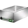 MESA CALIENTE BAÑO MARÍA - MOD. BM7700 - Estructura de acero inox - Capacidad n. 1 cuba 1/1 GN H15 cm - Potencia W 1200 - Alimentación V230 50/60 Hz - Medidas cm A 57 x F 37 x h 22