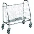 CARRO - MOD. CA 656 - Para retiro distribución y almacenamiento - Bastidor de acero inox - Cestas extraíbles de alambre de acero plastificado - N. 1 cesta capacidad n. 100 platos -  Medidas cm A 88 x F 50 x h 92