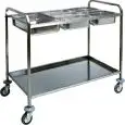 CARRO DE SERVICIO PORTA CUBETAS GN - MOD. CA1387 - Estructura de acero inox - Planos inferior DE ACERO INOX doblado y insonorizados - Capacidad cubetas: n° 3 x GN 1/1 - Medidas cm A 110 x F 62 x h 97