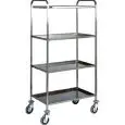 CARRO DE SERVICIO CUATRO PISOS - MOD. CA1381 - Estructura de acero inox - Plano DE ACERO INOX doblado, satinado, insonorizados - Medidas cm 103 x F 57 x h 172