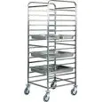 CARRO PORTA BANDEJA - MOD. CA1476 - Estructura de acero inox - Guías DE ACERO INOX - Capacidad n. 14 bandejas GN 2/1 (cm 65x53) o n. 28 GN 1/1 (cm 53x32,5) - Medidas cm A 65 x F 76 x h 182