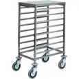 CARRO PORTA BANDEJA - MOD. CA1478 - Estructura de acero inox - Guías DE ACERO INOX - Capacidad n. 8 bandejas GN 1/1 (cm 53x32,5) - Medidas cm A 45 x F 66 x h 94