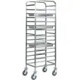 CARRO PORTA BANDEJA - MOD. CA1479 - Estructura de acero inox - Guías DE ACERO INOX - Capacidad n. 14 bandejas GN 1/1 (cm 53x32,5) - Medidas cm A 45 x F 66 x h 182
