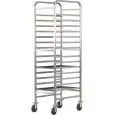 CARRO PORTA BANDEJA PARA PASTELERÍA REFORZADO - MOD. CA1492R - Completamente de acero inox - Capacidad N. 14 bandejas  cm 60x40 - Medidas cm A 53 x F 72 x h 182