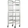 CARRO PORTA BANDEJA REFORZADO - MOD. CA1486R - Estructura de acero inox - Guías de acero inox - Capacidad N. 14 bandejas  GN 2/1 (cm 65x53) o N. 28 GN 1/1 (cm 53x32,5) - Medidas cm A 66 x F 72 x h 182