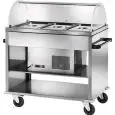 CARRO REFRIGERADO - MOD. CAR2780 - Estructura de acero inox - Temperatura +2° +10°C - Capacidad n° 3 GN1/1 H15 cm - Cúpula de metacrilato - Alimentación  230V/1N/50Hz - Medidas cm A 124 x F 72 x h 126