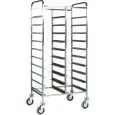 CARRO PORTA BANDEJA - MOD. CA1460 - Estructura de acero inox - Guías DE ACERO INOX -  Capacidad n. 20 bandejas GN 1/1 (cm 53x32,5) - Medidas cm A 74 x F 62 x h 175
