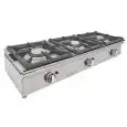 Cocina de Gas de sobremesa - Mod 120CGN - Potencia 17,4 kw - Superficie útil (AxF) 1200x400 mm - Quemadores n 3 - Dimensiones A 1206 x F 450 x H 240 mm - Peso 36 kg