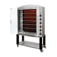 ASADOR VERTICAL ELÉCTRICO - MOD. ELBAPLUS36/PEV - CAPACIDAD N.36 POLLOS - N. 6 espadas de tubular inox mm 12 x 12 Longitud cm 96 - Resistencias con reguladores de energía - Potencia 15 Kw - Medidas: cm A 117,5 x F 50 x 138,6 h - CE