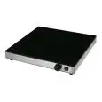 PLACA DE CALENTAMIENTO ELÉCTRICA DE VIDRIO TEMPLADO CON CONTROL TERMOSTÁTICO - Mod. PC-4-420-420 - Medidas cm A 42 x F 42 x h 6 - Potencia: 1 x 400W