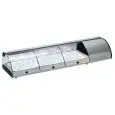 EXPOSITOR DE SOBREMESA VITRINA REFRIGERADA - SERIE SUSHIPISS - Estructura de acero INOXIDABLE - Temp. °C +1/+5 - Monofásico - ESTÁTICA - CRISTAL CURVO ABRIBLE DE SERIE POR LADO CLIENTE - Iluminación - MOTOR INCORPORADO