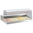EXPOSITOR REFRIGERADO DE SOBREMESA - SERIE SUPEREURONORM/C - Estructura de acero INOXIDABLE - Temp. °C +2/+4 - Monofásico - ESTÁTICA - CRISTAL CURVO - PUERTAS CORREDERAS DE METACRILATO - PROFUNDIDAD Superficie de Exposición: 62,2 cm