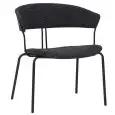 Poltroncina - color negro - Estructura en metal pintado, scocca imbottita, rivestimento en tessuto - Modelo 1228-negro