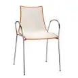 SILLA ZEBRA BICOLOR - MOD. 2610 - Bastidor de TUBULARES DE ACERO CROMADO con BRAZOS - Carcasa bicolor de polímero - Para INTERIORES - APILABLE - Med. cm L 55 x P 52 x H 83 - Homologación CE