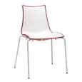 SILLA ZEBRA BICOLOR - MOD. 2272VB - Estructura de 4 patas con TUBOS de ACERO BARNIZADO - Carcasa bicolor de polímero - Para INTERIORES y EXTERIORES - APILABLE - Med. cm L 55 x P 52 x H 83 - Homologación CE