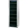 VITRINA EXPOSITIVA REFRIGERADA PARA VINO - MOD. VINO296 - Temp. °C +5/+22 - Medidas cm L 59,5 x P 63 x h 186 - CAPACIDAD NETA: Lt 368 - Potencia W 170 - DESESCARCHE AUTOMÁTICO - Monofásico 230V/1/50 Hz - REFRIGERACIÓN VENTILADA - GAS REFRIGERANTE R600a - 