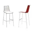 TABURETE ZEBRA BICOLOR - MOD. 2560 - ALTURA cm 80 - Estructura de 4 PATAS con tubos de ACERO CROMADO para uso interior o con tubos de ACERO CINCADO y BARNIZADO para uso interior y exterior - Estructura de POLÍMERO - Med. cm L 51 x P 53 x H 116 - Se envía 