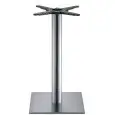 PATA CENTRAL TIFFANY - MOD. 5181 - BASE CUADRADA de ACERO INOX SATINADO o LÚCIDO cm 40 x 40 con LASTRE bajo la base - N. 4 pies de regulación - COLUMNA CUADRADA de acero inox SATINADO o LÚCIDO ø mm 76 - Placas de fijación del tablero de hierro fundido - E