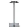 PATA CENTRAL TIFFANY - MOD. 5186 - BASE CUADRADA de ACERO INOX SATINADO o LÚCIDO cm 40 x 40 con LASTRE bajo la base - N. 4 pies de regulación - COLUMNA CUADRADA de acero inox SATINADO o LÚCIDO ø mm 76 - Placas de fijación del tablero de hierro fundido - E