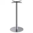 PATA CENTRAL TIFFANY - MOD. 5175 - BASE REDONDA ø cm 45 con Lastre - Pies de goma - COLUMNA CUADRADA de acero inox LÚCIDO o SATINADO ø mm 76  - Placas de fijación del tablero de hierro fundido - Encimera máx. ø cm 70 o cm 60x60 - Para INTERIORES - Med. cm