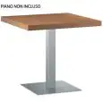 BASE XT - MOD. 480Q - BASE CUADRADA DE ACERO INOXIDABLE SATINADO o LÚCIDO Cm 50 x 50 - COLUMNA DE ACERO INOXIDABLE SATINADO/LÚCIDO o DE MADERA cm 8x8 - ENCIMERA MÁX. Ø cm 80/90/100 o cm 80x80 - PARA INTERIORES - Medidas Cm A 50 x F 50 x H 72 - HOMOLOGACIÓ