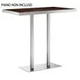 BASE XT - MOD. 496AQ - BASE RECTANGULAR DE ACERO INOXIDABLE SATINADO o LÚCIDO Cm 40 x 75 - COLUMNAS DE ACERO INOXIDABLE SATINADO o LÚCIDO cm 5x5 - ENCIMERA MÁX. cm 70x120/130 o 80x120/130 - PARA INTERIORES - Medidas Cm A 40 x F 75 x H 110 - HOMOLOGACIÓN C