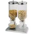 DOBLE DISPENSADOR DE CEREALES - CAPACIDAD Lt. 2x4,5 - MEDIDAS mm. L 220 x P 350 x 520 h