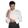 CHAQUETA DE COCINERO CHEF BERLINO - MOD. 059008 - 100% POLIÉSTER SUPER DRY MICROFIBRA - TEJIDO ANTIMANCHA QUE RESPIRA - COLOR BLANCO