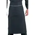 MANDIL / DELANTAL DE COCINERO CHEF CUOCO RONDIN - MOD. 114411 - 65% POLIÉSTER / 35% ALGODÓN - MEDIDAS cm. 95x70 - COLOR NEGRO CON BORDES BLANCOS