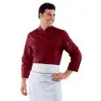 CHAQUETA DE COCINERO CHEF ROJO BURDEOS - MOD. 058003 - 65% POLIÉSTER y 35% ALGODÓN - BOTONES REDONDOS ROJO BURDEOS - BOLSILLO EN EL PECHO Y EN EL BRAZO - COLOR ROJO BURDEOS