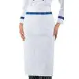 MANDIL / DELANTAL DE COCINERO CHEF RONDIN EURO - MOD. 114499 - 100% ALGODÓN - MEDIDAS cm. 95x70 - COLOR BLANCO CON FRANJA DEL LOGO EUROPEO