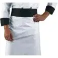 MANDIL / DELANTAL DE COCINERO CHEF CUOCO RONDIN NEGRO - MOD. 114401 - 100% ALGODÓN - MEDIDAS cm. 95x70 - COLOR BLANCO CON BANDA NERA