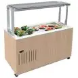 ISLA EXPOSITORA BUFFET CON SUPERFICIE REFRIGERADA DE CUARZO COMPACTO - MOD. VENEZIA SVT FISSA QPRF - ESTRUCTURA DE MADERA - ENCIMERA Y SUPERFICIE DE CUARZO COMPACTO DE ALTA PUREZA - SUPERESTRUCTURA FIJA - CRISTALES TEMPLADOS - REFRIGERACIÓN ESTÁTICA - Tem