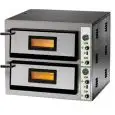 HORNO ELÉCTRICO PARA PIZZA - Mod. FMEW/ 6+6 - Panel de Control manual - MONOFÁSICO/TRIFÁSICO - De 2 Plantass - Medidas CÁMARA DE COCCIÓN cm. A 91,5 x P 61 x h 14 - Potencia 12,8 kW - Homologación CE