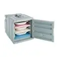 CONTENEDOR ISOTÉRMICO CON APERTURA FRONTAL - MOD. SINGLE - Para el transporte de una comida a temperatura diferenciada - Para el transporte de un solo menú a temperatura diferenciada - Capacidad cubetas cm 18X18 o GN1/6 - Capacidad Lt. 5,8 - Medidas cm L 